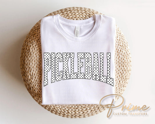 Polka Dots Pickleball DTF Transfer, Ready to Press, Sport Tshirt Design