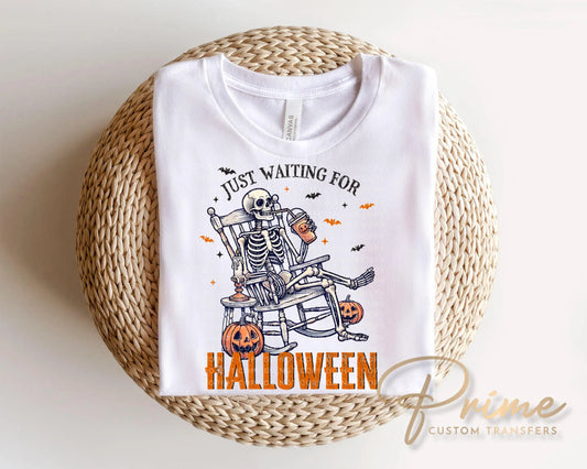 Summerween DTF Transfer, Ready to Press, Halloween Skeleton Tshirt Design
