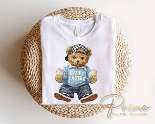Easter Teddy Bear DTF Transfer, Ready to Press, Kids Tshirt Design
