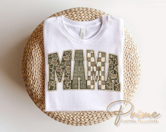 Hunting Camo Mama DTF Transfer, Ready to Press, Tshirt Design for Mom