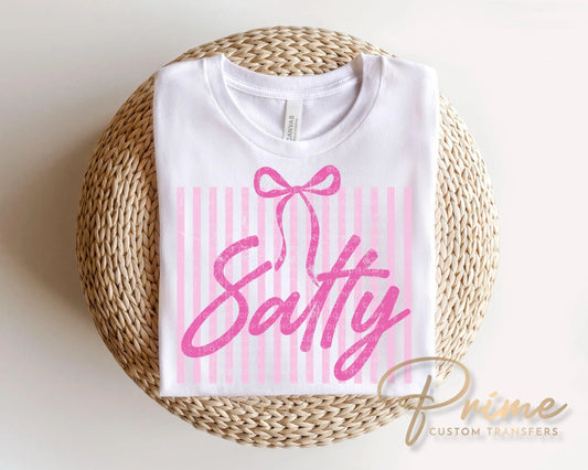 Coquette Salty DTF Transfer, Ready to Press, Sarcastic Beach T-shirt Design
