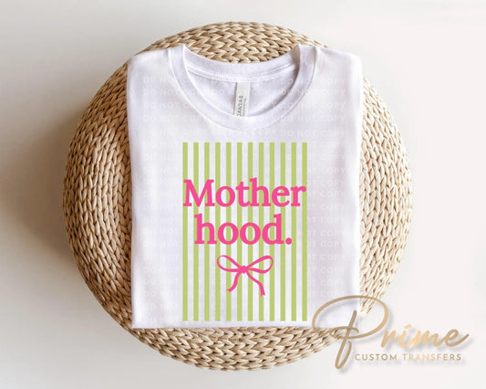 Striped Coquette Motherhood DTF Transfer, Ready to Press, Mother's Day Tshirt Design