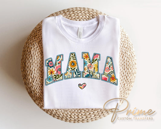 Floral Mama DTF Transfer, Ready to Press Tshirt Design, Mother's Day Gift