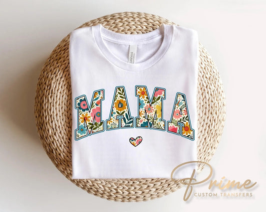 Floral Mama DTF Transfer, Ready to Press Tshirt Design, Mother's Day Gift