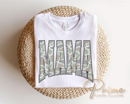 Camo Mama DTF Transfer, Ready to Press, Mother's Day Gift