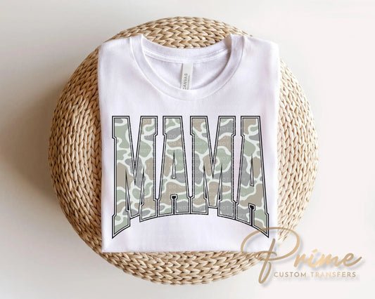 Camo Mama DTF Transfer, Ready to Press, Mother's Day Gift