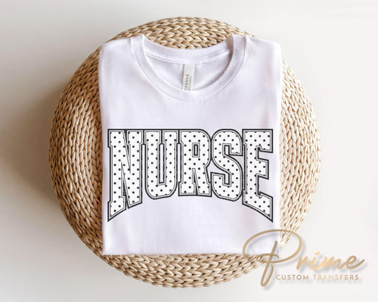 Polka Dot Nurse DTF Transfer, Gift for Nurse Graduation, Tshirt Design