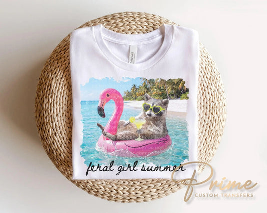 Feral Girl Summer DTF Transfer, Funny Summer T-Shirt Design
