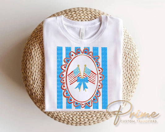 American Flag Stripes DTF Transfer, Ready to Press, 4th of July Tshirt Design