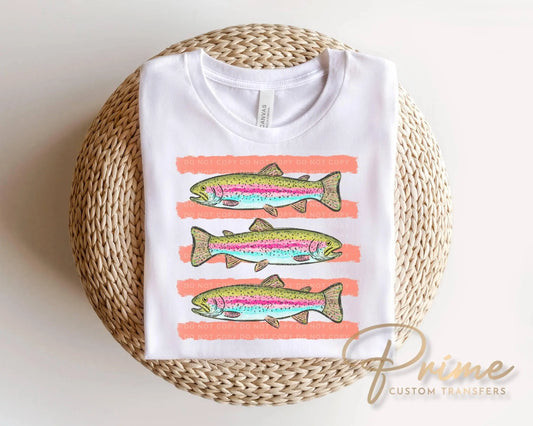 Preppy Bass Fish DTF Transfer, Ready to Press, Coastal Summer T-Shirt Design