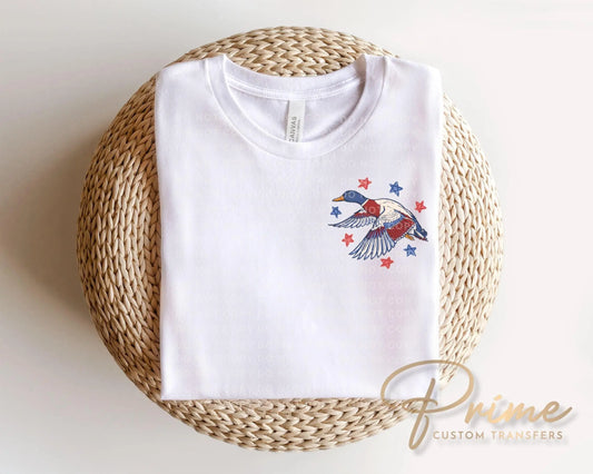 Patriotic Mallard Duck 1776 DTF Transfer, Ready to Press, Mens 4th of July Tshirt Design