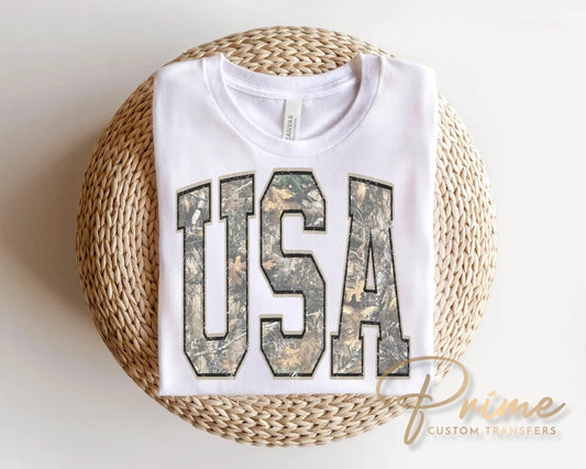Camoflauge USA DTF Transfer, Ready to Press, 4th of July Tshirt Design
