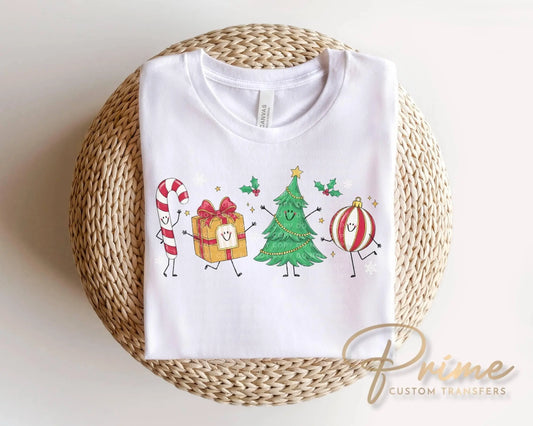 Christmas Doodle DTF Transfer, Ready to Press, Holiday Tshirt Design