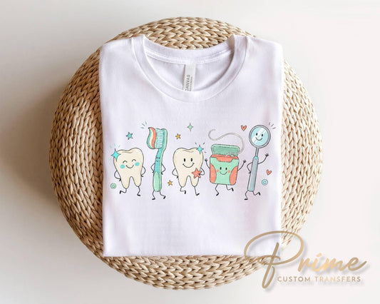 Dental Assistant Doodle DTF Transfer, Ready to Press, Orthodontist T-shirt Design