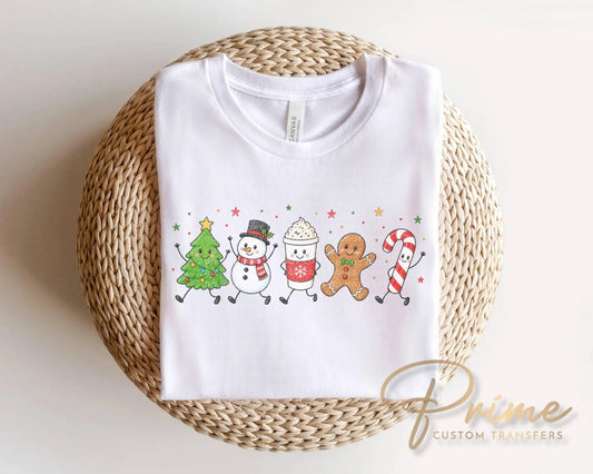 Christmas Doodle DTF Transfer, Ready to Press, Holiday Tshirt Design