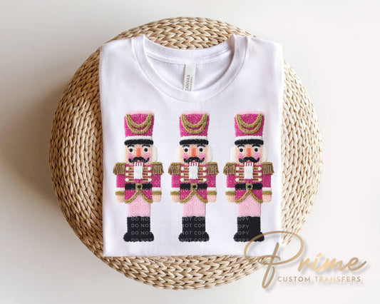Faux Latch Hook Nutcracker DTF Transfer, Ready to Press, Christmas Tshirt Design