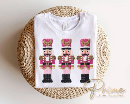Faux Latch Hook Nutcracker DTF Transfer, Ready to Press, Christmas Tshirt Design