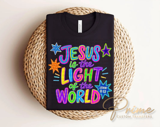 VBS Jesus is the Light of the World DTF Transfer, Ready to Press, Christian Church Kids Tshirt Design