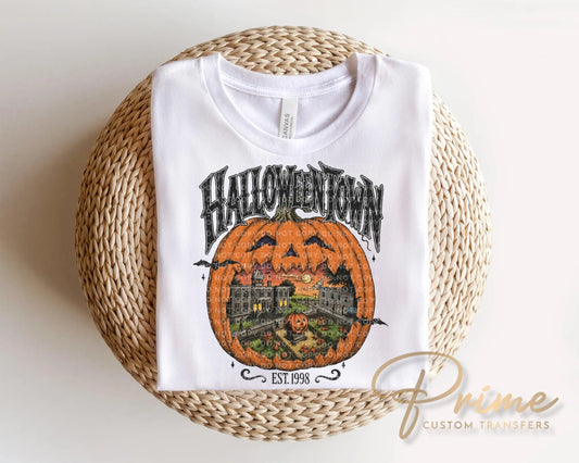 Halloween DTF Transfer, Ready to Press, T-shirt Transfers, Heat Transfer, Direct to Film, Fall, Retro, Vintage, HalloweenTown Est 1998