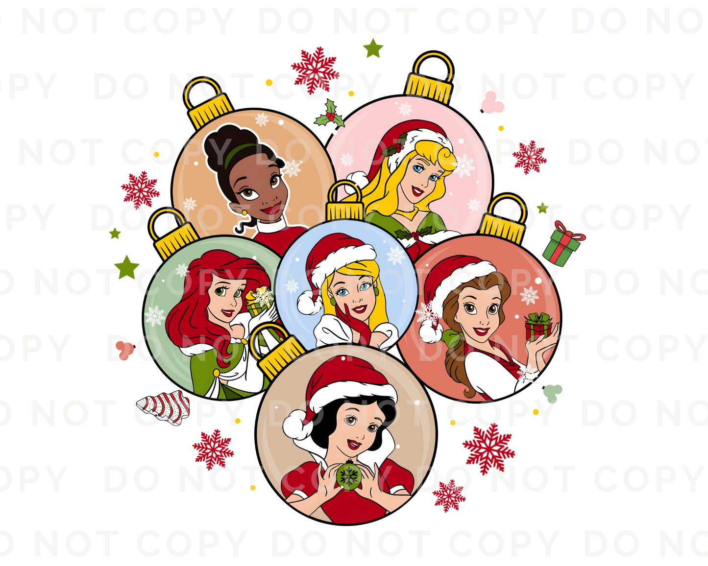 Princess Ornaments DTF Transfer