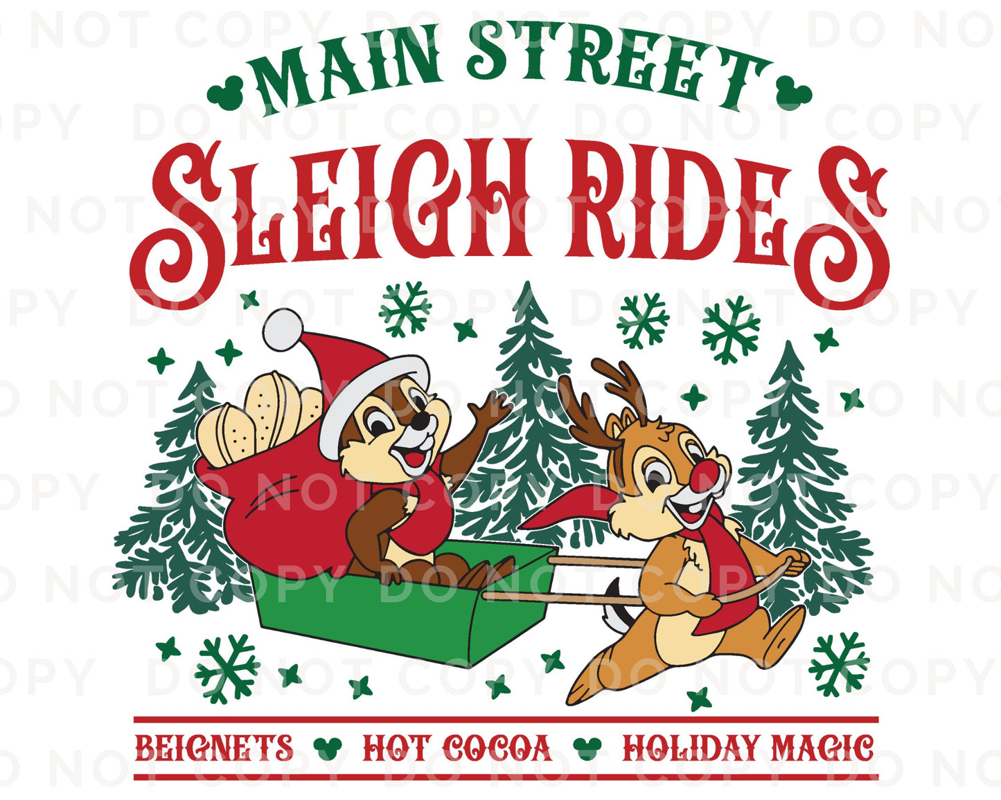 Main Street Christmas - Chip and Dale - DTF Transfer