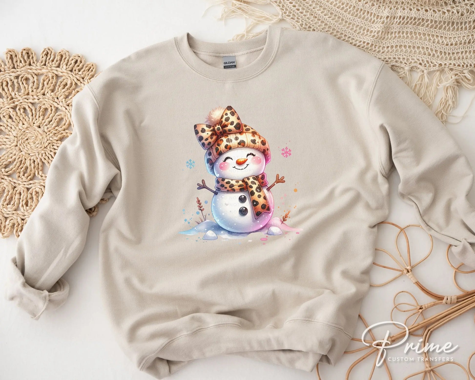Coquette Leopard Snowman - DTF Transfer Prime Custom Transfers