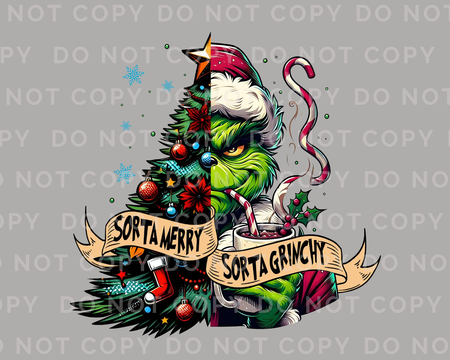 Sorta Merry Sorta Grinchy DTF Transfer