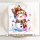 Coquette Leopard Snowman - DTF Transfer Prime Custom Transfers