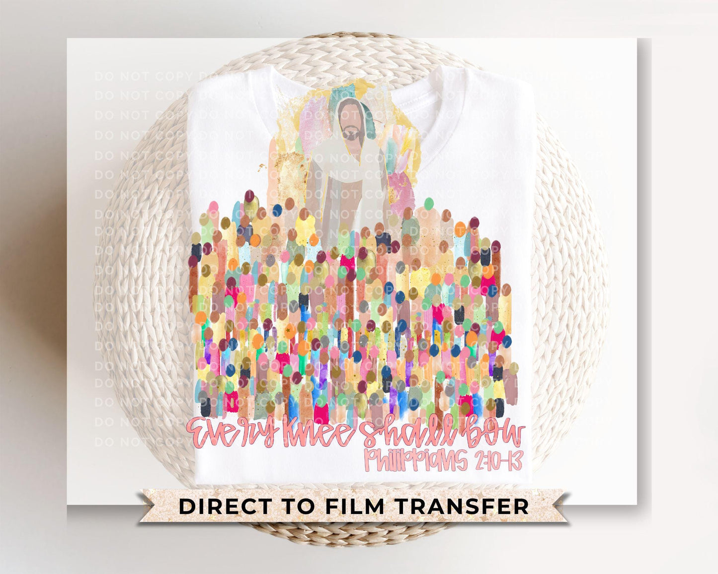 DTF heat transfer design ready to press on t-shirts and apparel