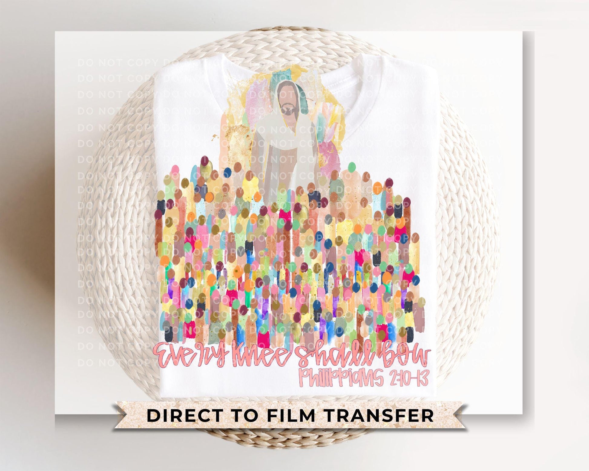 DTF heat transfer design ready to press on t-shirts and apparel