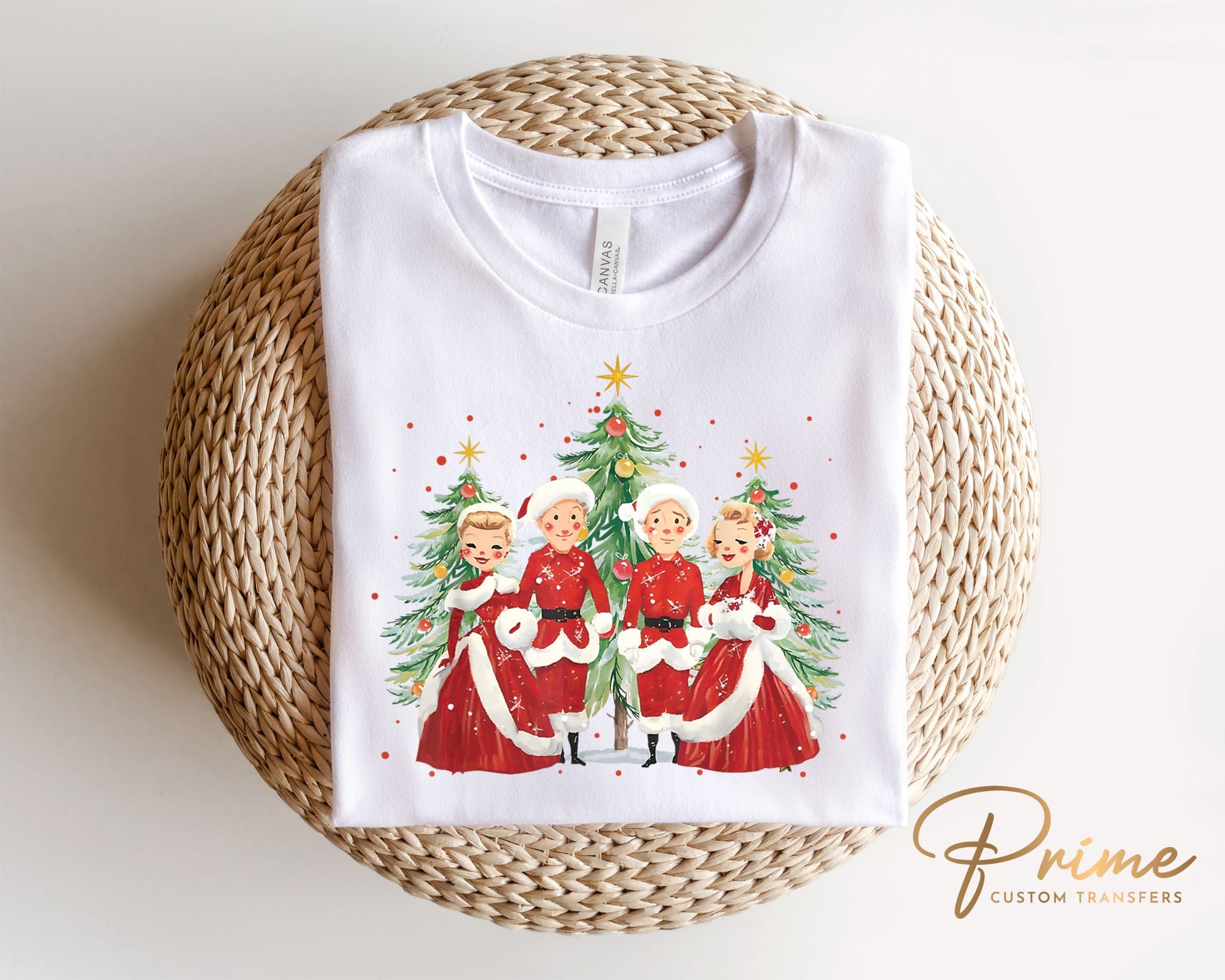 White Christmas santa claus 3 dtf transfer