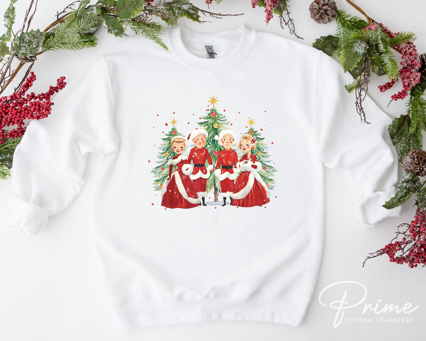 White Christmas santa claus 4 dtf transfer