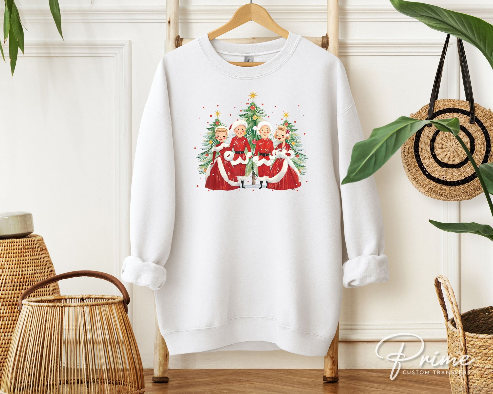 White Christmas santa claus 5 dtf transfer