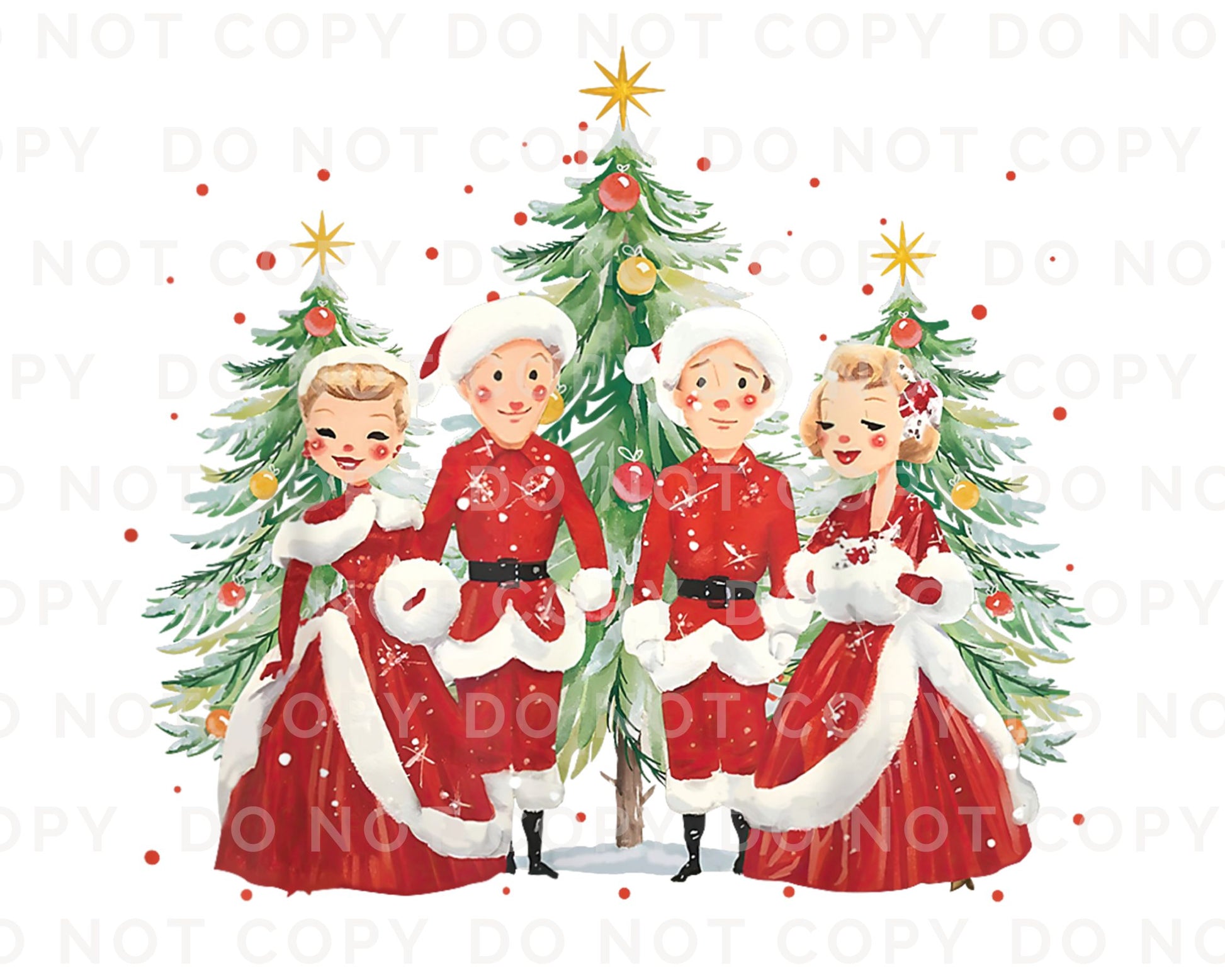 White Christmas santa claus 6 dtf transfer