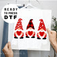 Gnome Valentine Tshirt Transfer, DTF Transfers, Ready to Press, T-shirt Transfers, Heat Transfer, Valentine’s Day Direct to Film