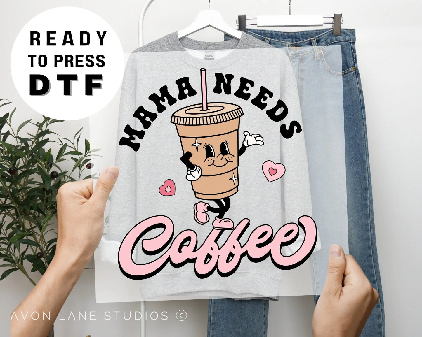 Mama Needs Coffee, Valentine DTF Transfers, Ready to Press, T-shirt Transfers, Heat Transfer, Valentine Direct to Film, Coffee Valentine