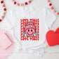 Love Vibes Smiley Face, Groovy Valentine DTF, Ready to Press, Heat Transfer, Valentine’s Day Direct to Film, Retro Smiley Face