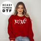 XOXO Heart DTF Transfers, Ready to Press, T-shirt Transfers, Heat Transfer, Valentine’s Day Direct to Film, Ready to Ship