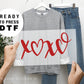 XOXO Heart DTF Transfers, Ready to Press, T-shirt Transfers, Heat Transfer, Valentine’s Day Direct to Film