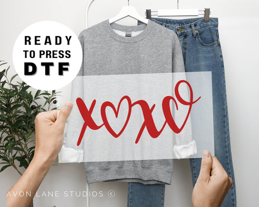 XOXO Heart DTF Transfers, Ready to Press, T-shirt Transfers, Heat Transfer, Valentine’s Day Direct to Film