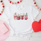 Valentine Lattes, Day DTF Transfers, Ready to Press, T-shirt Transfers, Heat Transfer, Valentine’s Day Direct to Film, Pink Latte