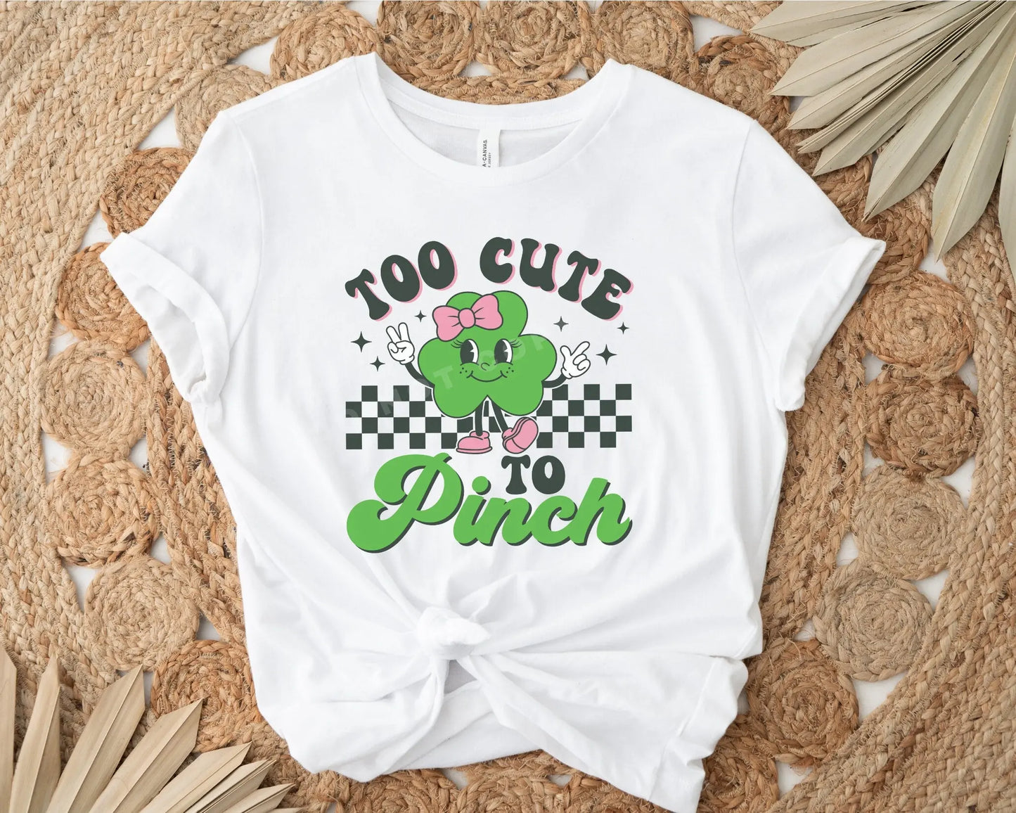 Too Cute To Pinch, dtf transfer, Girl St Patrick Day, Tshirt Transfer, Clover Dtf, Shamrock Dtf, St. Patrick's Day Tshirt Transfer