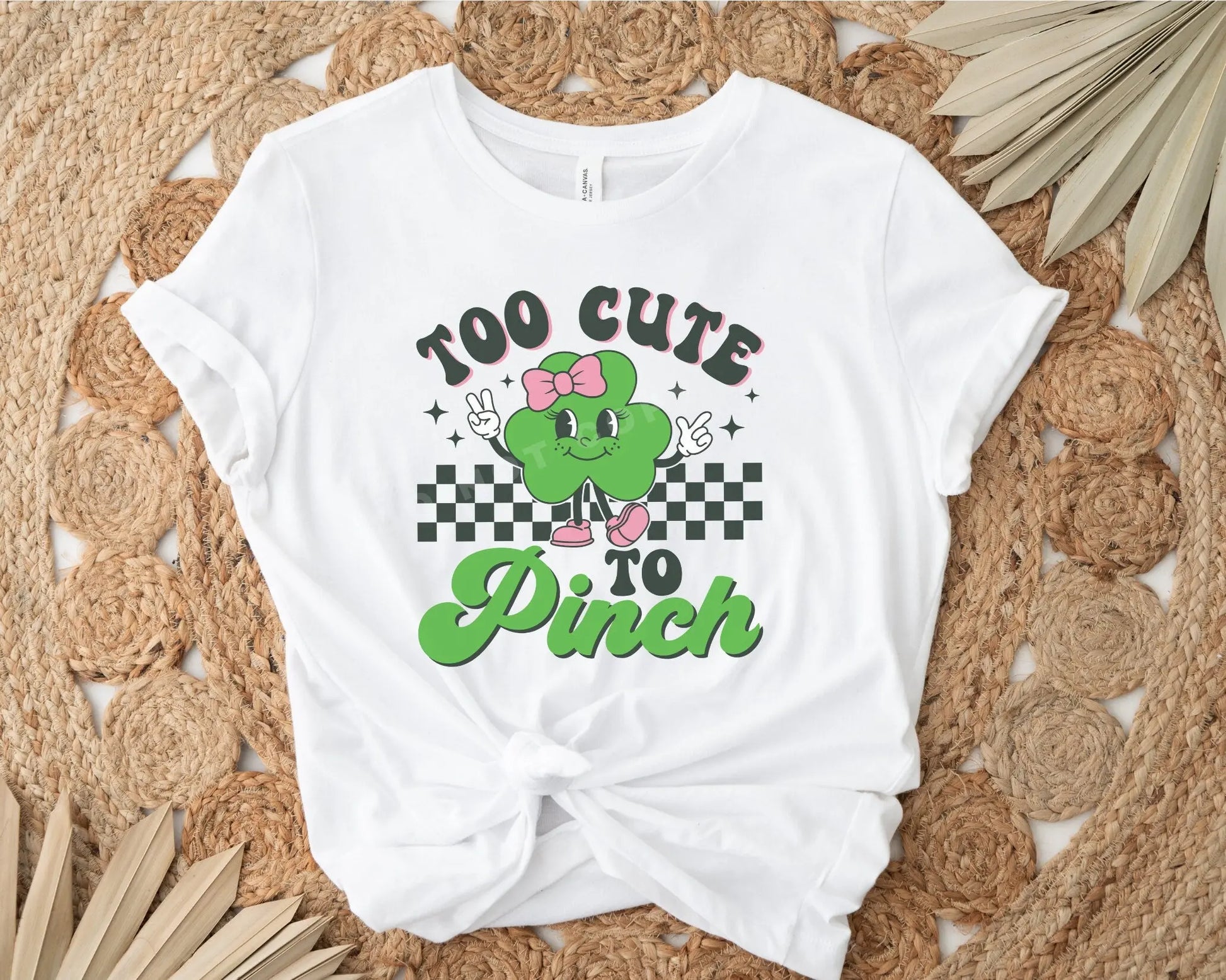 Too Cute To Pinch, dtf transfer, Girl St Patrick Day, Tshirt Transfer, Clover Dtf, Shamrock Dtf, St. Patrick's Day Tshirt Transfer