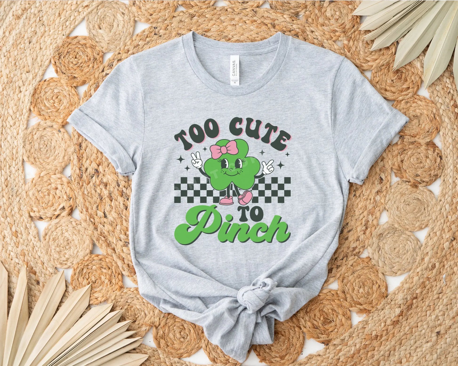 Too Cute To Pinch, dtf transfer, Girl St Patrick Day, Tshirt Transfer, Clover Dtf, Shamrock Dtf, St. Patrick's Day Tshirt Transfer