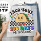 Taco Bout 100 Days of School, DTF Transfers, Ready to Press, T-shirt Transfers, Heat Transfer, Direct to Film, Retro Taco 100 Days of School