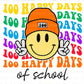 100 Happy Days of School, DTF Transfers, Ready to Press, T-shirt Transfers, Heat Transfer, Direct to Film, Smiley Face with Beanie