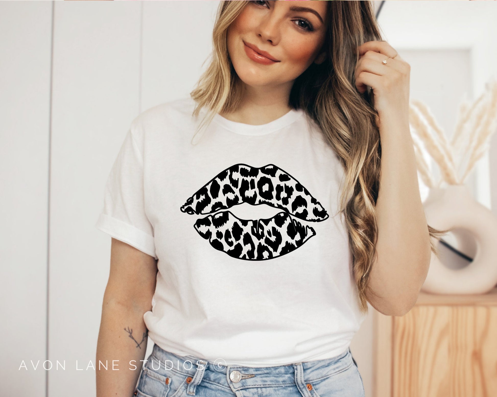 Leopard Lips, Valentine DTF, Ready to Press, T-shirt Transfers, Heat Transfer, Valentine’s Day Direct to Film, Leopard Kiss Lips