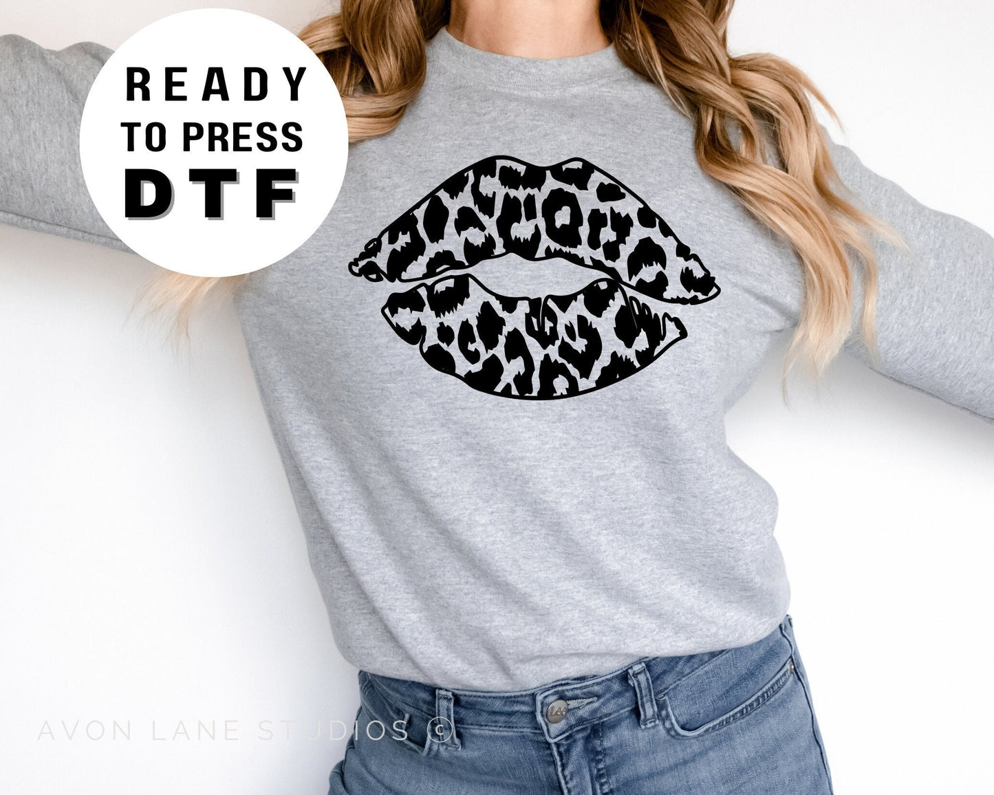 Leopard Lips, Valentine DTF, Ready to Press, T-shirt Transfers, Heat Transfer, Valentine’s Day Direct to Film, Leopard Kiss Lips