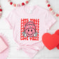 Love Vibes Smiley Face, Groovy Valentine DTF, Ready to Press, Heat Transfer, Valentine’s Day Direct to Film, Retro Smiley Face