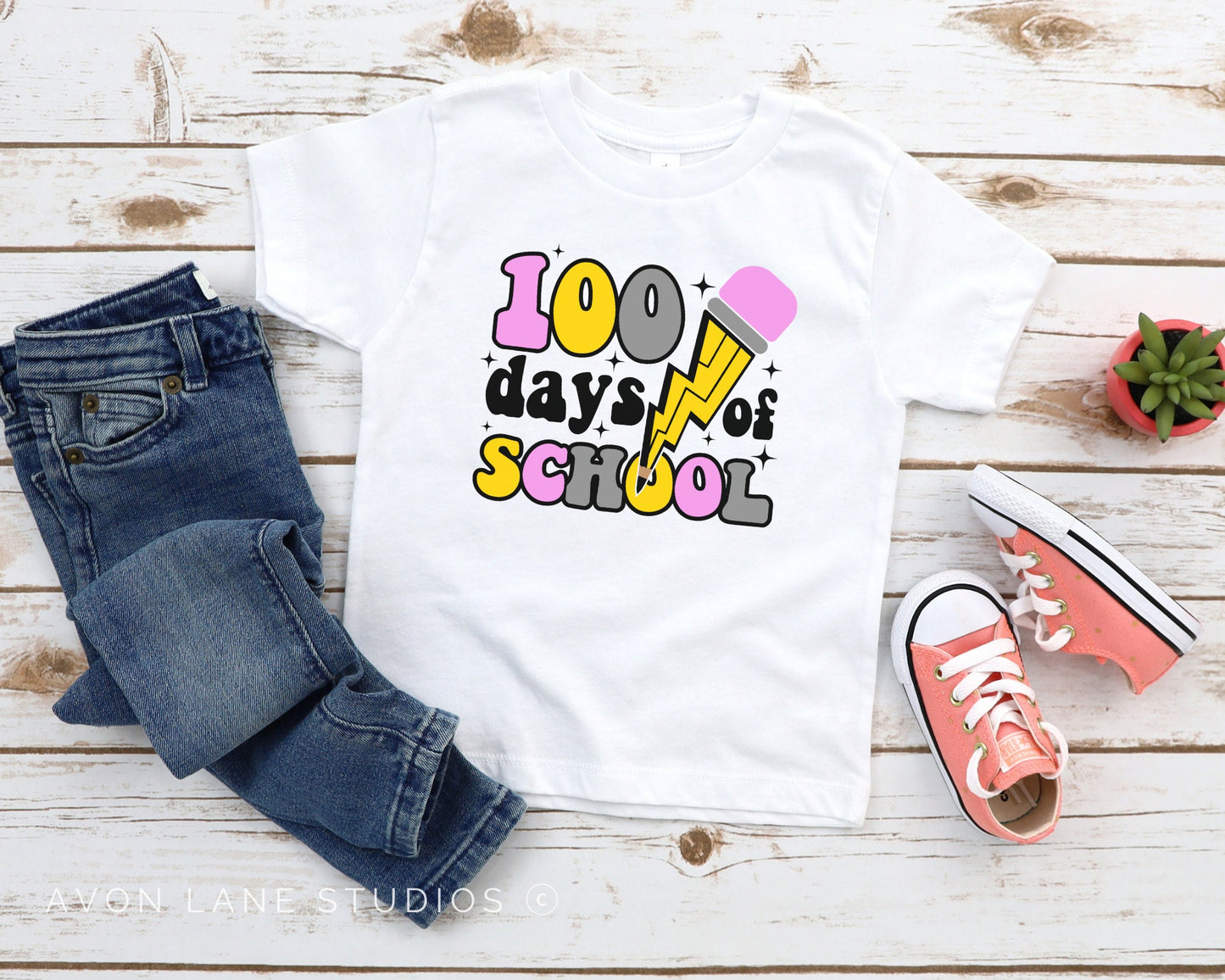 100 Happy Days of School, DTF Transfers, Ready to Press, T-shirt Transfers, Heat Transfer, Direct to Film, Happy 100 Days of School